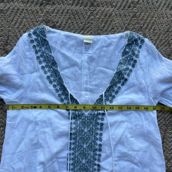 Anthropologie L‎ Space Gold Coast Cover-up Tunic Size Small Boho White - Picture 5 of 8